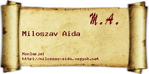 Miloszav Aida névjegykártya